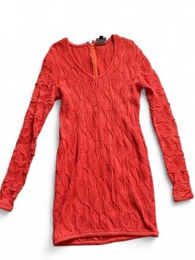 Vintage Coogi orange cable knit dress Size XL.